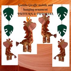 giraffe mobile and hanging ornament pattern & instructions for making your own