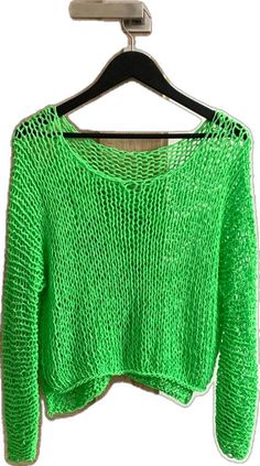 Summer Green Open Knit Sweater, Green Knitted Summer Sweater, Summer Green Knitted Sweater, Green Long Sleeve Summer Sweater, Trendy Green Open Knit Sweater, Green Crew Neck Open Knit Top, Green Open Knit Crew Neck Top, Green Long Sleeve Open Knit Top, Trendy Green Open Knit Top