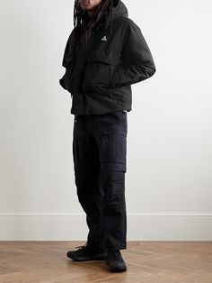 Nike's 'Skull Peak' jacket, named after a small summit in Central Alaska, is designed to stand up to the elements. Made from windand waterproof Storm-FIT ADV, it's filled with insulating PrimaLoft® padding and has plenty of practical details, including roomy pockets, a protective full-length storm flap and signature 'ACG Tribiner'. Nike Collection, Nike Acg, Jacket For Men, Mr Porter, Hooded Jacket, Alaska, Stand Up, Mens Jackets, Porter