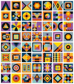 an assortment of colorful geometric shapes