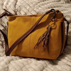 Suede Leather Shoulder Bag. 12 X 9. New, Never Used. The Sak Brand. Excellent Condition Mustard Crossbody Shoulder Bag For Everyday, Mustard Bag With Adjustable Strap For Daily Use, Yellow Leather Bucket Bag For Everyday, Mustard Shoulder Bag With Removable Pouch For Daily Use, Mustard Satchel Shoulder Bag For Everyday, Mustard Satchel Bag For Everyday Use, Mustard Leather Shoulder Bag With Removable Pouch, Mustard Crossbody Bag With Adjustable Strap, Mustard Leather Satchel Shoulder Bag