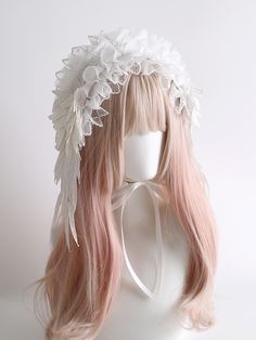 Add a touch of whimsy to your look with our side wings decorated hairband in pink, white, or blue. This gorgeous hairband features delicate side wings adorned with charming details, perfect for adding a playful and feminine touch to any outfit.   Please note that this product includes one hairband only. Adjustable White Hair Accessories For Spring, Whimsical White Hair Accessories For Wedding, Whimsical White Wedding Hair Accessories, Cute White Headband For Spring, Cute White Headpieces For Parties, Whimsical White Headband Headpiece, Whimsical White Headband, Whimsical White Hair Accessories For Spring, Whimsical White Wedding Headband