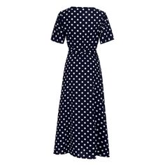 US$ 26.97 - Fashion Women Dress O-neck Short Sleeve Beach Polka Dot Bandage Long Maxi Dress - www.streetally.com Polka Dot Summer Beach Dress, Polka Dot V-neck Maxi Dress For Summer, Polka Dot Maxi Dress For Vacation, Polka Dot Maxi Dress For Summer, Short Sleeve Polka Dot Maxi Dress For Beach, Polka Dot Short Sleeve Dress For Vacation, Fitted Polka Dot Beach Dress, Polka Dot Summer Dress With Short Sleeves, Summer V-neck Polka Dot Midi Dress