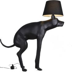 Good Boy Lamp | Black Lamps | Unique | Casalola - Floor Lamps Pooping Dog, Dog Lamp, Dog Table, Unique Floor Lamps, Black Lamp, Lamp Floor, Lights Black, Decorative Lights, Fabric Lampshade