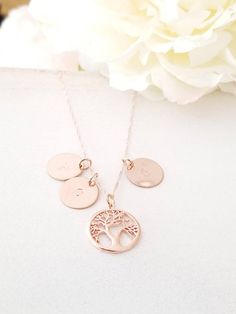 Mothers day Family Tree  Monogram Necklace, #weddings #jewelry @EtsyMktgTool #jewelry #personalizedjewelry #monogrammedbar Rose Gold Hypoallergenic Necklace For Personalized Gifts, Rose Gold Hypoallergenic Necklaces For Personalized Gifts, Hypoallergenic Rose Gold Necklaces For Personalized Gifts, Anniversary 14k Rose Gold Filled Charm Necklaces, Minimalist Rose Gold Charm Necklace For Anniversary, Anniversary 14k Gold Filled Rose Gold Charm Necklace, Anniversary 14k Rose Gold Filled Charm Necklace, Rose Gold Sterling Silver Charm Necklace For Anniversary, Rose Gold Initial Pendant Charm Necklace For Anniversary