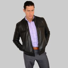 SIZE GUIDE DETAILS HAMPTON is another Sophisticated Style Bikers Jacket made to wear formal or casual - what we can call a Decent style. Wear this jacket in a rock concert or at work. Perfectly matched Criss-Cross Lining in bright colors give this jacket an unbeatable trendy look when sleeves are folded up. FEATURES Material: Shell: 100% Real Sheepskin Leather, Lining: 100% Satin Hardware: Everlasting YKK Black Polished weather resistant Buttons and Zippers providing smooth operation Standing Co Modern Semi-formal Winter Blazer, Fitted Leather Sport Coat For Semi-formal Occasions, Professional Fall Outerwear For Office, Professional Single-breasted Fall Outerwear, Fall Season Slim Fit Semi-formal Blazer, Slim Fit Business Blazer For Fall, Black Professional Outerwear For Office, Fall Business Slim Fit Blazer, Designer Fitted Outerwear For Business