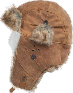 Leather Windproof Hats For Outdoor Use, Leather Hat With Ear Flaps For Outdoor, Winter Leather Hats For Outdoor, Winter Windproof Leather Hat, Brown Sheepskin Hat With Faux Fur Lining, Winter Outdoor Leather Hats, Leather Winter Hat For Outdoor, Winter Leather Windproof Hat, Winter Leather Outdoor Hat