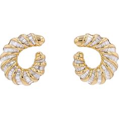 Masterpieces crafted for the connoisseur: behold these radiant 18K yellow gold front-facing diamond hoop earrings, a true testament to opulence and elegance. Each delicate hoop is adorned with a mesmerizing array of brilliant diamonds, totaling an impressive 6.44 Carats. The diamonds, carefully selected for their exceptional sparkle and fire, are expertly set to ensure maximum brilliance, casting a spellbinding glow with every movement.These enchanting earrings effortlessly elevate any ensemble, whether it's a glamorous evening affair or a sophisticated daytime look. The front-facing design adds a modern twist to the classic hoop style, making a bold yet timeless statement. Crafted with exquisite attention to detail and unparalleled craftsmanship, these earrings are destined to become a ch Timeless Gold Diamond Earrings With Baguette Diamonds, Timeless Gold Baguette-cut Diamond Earrings, Timeless Gold Baguette Cut Diamond Earrings, Luxury Yellow Gold Baguette Cut Earrings, Luxury Gold Baguette Cut Earrings, Gold Timeless Earrings With Baguette Diamonds, Yellow Gold Baguette Diamond Hoop Earrings, Yellow Gold Hoop Diamond Earrings With Baguette Diamonds, Yellow Gold Diamond Hoop Earrings With Baguette Diamonds