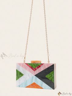 Bird in Bag - Exquisite Acrylic Evening Bags: Stunning Colorful Panelled Clutch Bags for Ladies, Perfect for Weddings, Parties, and Elegant Dinners Shark Sleeping Bag, Elegant Dinners, Bags Colorful, Honeymoon Cruise, School Bag College, Bags For Ladies, Wedding Cocktail Party, Foldable Bag, Rhinestone Clutch