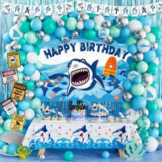 PRICES MAY VARY. 🦈 WONDERFUL SHARK BIRHTDAY – If the sharks are your kid’s favorite toy or animal, then this shark theme will be one of the best choices. These shark-themed details are vivid and they would be wowed by everyone at your party. The warning signs create a realistic scenario. Your little shark will enjoy this funny vibe. 🦈 SHARK BIRTHDAY DECORATIONS INCLUDES - 85 x 12’’ latex balloons | 25 x 5’’ latex balloons | 2 x blue fringe curtains | 9 x cutouts | 6 x warning sign | 1 x backdr Boys Shark Birthday Party, Shark Birthday Decorations, Fringe Curtain Backdrop, Ocean Shark, Shark Themed Party, Fringe Curtains, Ocean Birthday Party, Curtain Backdrop, Ocean Birthday