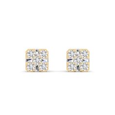 Expertly crafted, this square baguette and round diamond stud earrings are a stunning combination of sleek and timeless design. Made with precision and attention to detail, these earrings will add a touch of elegance to any outfit. The sparkling diamonds are expertly set, ensuring a brilliant shine that will elevate your style. Metal: 14K Gold Setting Type: Prong Rhodium Finish: Yes, on White Gold Natural Diamond Details: Weight: 0.52 Shape: Round and Baguette Quantity: 18 Average Cut: Very Good Classic Baguette Diamond Earrings For Formal Occasions, Timeless Baguette Diamond Earrings For Formal Occasions, Timeless Formal Baguette Diamond Earrings, Classic Diamond White Earrings With Baguette Diamonds, Classic Diamond White Baguette Diamond Earrings, Classic Cluster Earrings With Baguette Diamonds, Classic Baguette Diamond White Earrings, Timeless Diamond White Baguette Diamond Earrings, Timeless Diamond White Baguette Cut Earrings