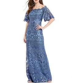 off the shoulder: Women's Dresses & Gowns | Dillard's Off-shoulder Lace Evening Dress For Formal Occasions, Off-shoulder Lace Evening Dress For Formal Events, Formal Off-shoulder Lace Evening Dress, Off-shoulder Lace Gala Gown, Off-shoulder Lace Gown For Gala, Formal Evening Dress With Flutter Sleeves, Elegant Off-shoulder Scalloped Lace Dress, Elegant Off-shoulder Lace Dress For Formal Events, Off-shoulder Lace Dress For Formal Occasions