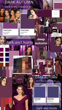 the color scheme for dark and autumn is shown in purples, reds, browns