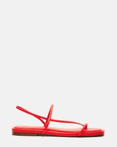 LYNLEY Red Strappy Square Toe Sandal | Women's Sandals – Steve Madden Steve Madden Store, Square Toe Sandals, Apparel Merchandising, Red Sandals, Leather Socks, 5 Inch Heels, 2024 Fashion, Spring 2024, Strappy Sandals