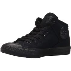 - Style: 149432f (Unisex) - Product Details: Show Off Your Best Skills Wearing The Converse Chuck Taylor All Street Hi-Top Men’s Skate Sneaker! This Style Has A Canvas Upper With A Hi-Top Padded Collar. The Lace-Up Closure Adds A Supportive Fit, While The Cushioned Insole Will Keep You Comfortable On The Go. With The Lightweight Rubber Outsole, You Can Do All Your Favorite Activities With Ease Wearing The Converse Chuck Taylor All Street Hi-Top Men’s Skate Sneaker! - Lace-Up Closure - Canvas Upper - Cushioned Insole - Lightweight Rubber Outsole - Padded Collar - Hi-Top - Black Black Leather Low-top Canvas Shoes, Black Leather Lace-up Canvas Shoes, Black Sneakers With Rubber Toe Cap, Black Sports Canvas Shoes With Rubber Sole, Black Canvas Sports Shoes With Rubber Sole, Black Canvas Shoes With Rubber Sole For Sports, Black High-top Canvas Shoes With Rubber Sole, Sporty Ankle-high Black Canvas Shoes, Casual Black Synthetic Canvas Shoes