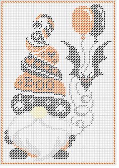 a cross stitch pattern with an image of a baseball player holding a bat and ball