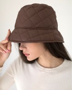 Winter quilted bucket hat will protect your head from the cold wind in Fall-Winter season. The hat is very light, soft and comfortable to wear. SIZE: One universal size fits most between 20.5 - 23 inches (52 - 58 cm) (XS - L)! SEND AS GIFT: If you need gift box, congratulatory message and express shipping, you can choose it all during checkout the order in the cart. (You can type the words in the postcard, which you want). EXPRESS SHIPPING: USA - FedEx shipping available within 2 days and Overni Winter Outdoor Brown Bucket Hat, Bucket Hat Fits, Winter Bucket Hat, Fall Hats, Winter Quilts, Layered Fashion, Quilted Fabric, Winter Hats For Women, Cloche Hat