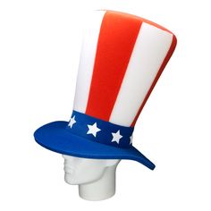 This USA Wide Top Hat will definitely make you stand out at your next Party, Hora Loca, Wedding, Corporate Event, Birthday, Quinceanera, or Halloween Party! It can be used as a wedding hats, top hats, photo booth props, or a party favor. Novelty Hats For Carnival Themed Events, Carnival Party Fun Top Hat, Novelty Top Hat For Carnival Costume Party, Fun Wide Brim Party Costume Hats And Headpieces, Fun Wide Brim Costume Hats And Headpieces For Party, Fun Costume Hats With Curved Brim For Parties, Fun Party Costume Hat With Curved Brim, Novelty Wide Brim Party Hat, Themed Party Mini Cap Hat