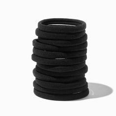 Match your hair ties to your hair color! The pack includes 12 rolled hair ties in a black shade.Pack Size: 12Material: Nylon - Claire's Black Rolled Hair Ties - 12 Pack 13 Birthday Gifts, Rolled Hair, Hair Tye, Period Bag, Volleyball Bag, Influencer Aesthetic, Hair Items, Cheer Bag, Essential Pouch