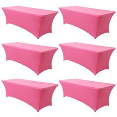 pink stretch table covers for banquet tables, set of 6 - image 1 of 4