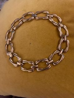 16 inch Chunky chain choker  Signed Monet pink yellow gold  Snap clasp excellent condition 1.5inches in  center Gold Chunky Chain Link Choker, Chunky Chain Link Jewelry For Formal Occasions, Formal Chunky Chain Link Jewelry, Gold Chain Link Choker, Elegant Gold Choker With Chain Strap, Gold Link Chain Choker, Elegant Chunky Chain Link Choker, Choker Necklaces, Chain Choker