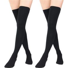 New Product 80% Cotton, 18% Polyester, 2% Spandex Hand Wash Only Premium Material: Athletic Long Socks For Women Made Of 80% Cotton, 18% Polyester, 2% Spandex. Combed Cotton With Elastic Fiber Assuring You The Best Feeling When Putting On. You Will Feel Extremely Soft And Breathable. The Thickness Is Suitable For Spring, Autumn, And Winter. Fit Size: One Size Fits Most Ladies. The Length From Top To Heel: About 20.9"(53cm), Toe To Heel: 7.9"(20cm) Long. Leg Warmer Fit Just Over The Knee And Will Black Elastane Hosiery For Winter, Trendy Black Stretch Knee-high Socks, Casual Black Thigh-high Legwear, Casual Black Thigh-high Socks, Casual Black Thigh High Legwear, Casual Black Thigh High Socks, Black Elastic Knee-high Socks, Trendy Black Knee-high Legwear, Trendy Stretch Black Stockings