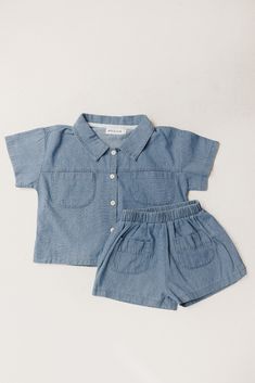 Baby Denim 2 Piece Clothing Set. Unisex Denim Clothing Set for - Etsy Outfit Baby Shower, Denim Set, Denim Baby, Denim Clothing, Baby Co, Tacoma Wa, Gender Neutral Baby Clothes, Denim Short, Co Ord Set