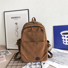 Fashion Women's Backpack Trendy Canvas Solid Color School Bags For Teenager Girls Large-capacity Waterproof Student Scoolbags Height 43CM * Width 13CM *Length 27CM Note: 1 Inch=2.54 CM; 1 CM=0.39 Inch , Buyer Questions & Answers For Back To School? ---------YES Fit A4 Notebook Textbook ? -----YES 15 inch Laptop Fit ? ------YES For Casual Walking?---------YES It Is Waterproof? -------YES If you like it, add to Cart and Wish List. Make it easier for you to find it Brand Name Xpoko Origin US(Origin Trendy Brown Canvas Backpack, Brown Canvas School Bag, Casual Brown Portable Backpack, Brown School Backpack Canvas Bag, Casual Brown Backpack, Brown Canvas Backpack For School, Large Capacity Canvas Bag For Travel And School, Solid Canvas School Backpack, Solid Color Canvas School Backpack