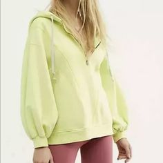 Free People High Road Pullover Sweatshirt Xs Oversized Look Color Is Electric Lime / Light Yellow Msrp $128. Condition Is New With Tags. Neon Green Hoodie, Oversized Quarter Zip, Layered Hoodie, Grey Cropped Hoodie, Cream Hoodie, Hooded Denim Jacket, High Road, Free People Jacket, Green Hoodie