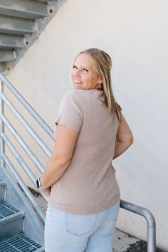 The Campbell Top is all you need for a stylish look. This light sweater features a taupe color, round neck, ribbed design, and straight hem. Perfect for any occasion, this top will keep you comfortable all day long. Fits true to size. Model is wearing a large and is 5'5". Size Chart Length Bust S 22.5" 31" M 23" 33" L 23.5" 35" *All measurements are approximate and done while hanging.* Fabric and Care 52% Viscose 28% Polyester 20% Nylon Hand wash cold. Do not bleach. Hang or line dry. Beige Ribbed Crew Neck Tops, Beige Soft Knit Crew Neck Top, Neutral Soft Knit Crew Neck Top, Casual Knit Taupe Top, Casual Taupe Knit Tops, Casual Taupe Crew Neck Sweater, Beige Knit Top With Ribbed Crew Neck, Beige Turtleneck Top With Ribbed Collar, Everyday Beige Ribbed Tops