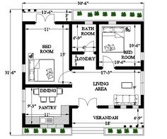 the floor plan for a two bedroom apartment with an attached bathroom and living room area