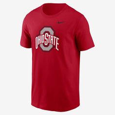 This Primetime Evergreen Logo T-Shirt helps you show loyalty to the Ohio State Buckeyes with bold graphics on the front. It’s made from soft cotton fabric for a comfortable feel on game day. Nike Fan Apparel T-shirt With Logo Print, Nike T-shirt For Fan Gear With Logo Print, Nike Graphic Tee For Fans, Nike T-shirt With Logo Print For Fan Gear, Nike T-shirt With Logo Print For Fans, Nike Pre-shrunk Fan Apparel T-shirt, Nike Team Spirit T-shirt With Logo Print, Nike T-shirt With Team Spirit Logo Print, Nike Cotton T-shirt With Team Logo