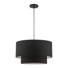 Livex Lighting - 45668-04 - Three Light Pendant - Bainbridge - Black Drum Pendant Lighting, Large Pendant Lighting, Multi Pendant, H Design, 3 Light Pendant, Livex Lighting, Drum Chandelier, Drum Pendant, Black Pendant