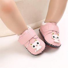 Baby Girls Cartoon Solid Magic Tape Flats Wholesale Kids Shoes - PrettyKid Cute Non-slip Booties For Playtime, Pink Booties With Soft Sole For Playtime, Casual Pink Non-slip Booties, Cute Booties For First Birthday In Spring, Playful Non-slip Booties With Round Toe, Playful Non-slip Round Toe Booties, Playful Pink Non-slip Booties, Pink Non-slip Booties For Spring, Pink Booties For Playtime In Spring