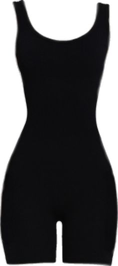 Sleek Bodysuit With Spaghetti Straps, Sleek Black Seamless Tank Top, Black Bodycon Scoop Neck Tank Top, Solid Stretch Cami Bodysuit, Chic Second-skin Fit Tank Top, Sleek Solid Color Tank Top, Black Seamless Shapewear Tank Top, Black Shapewear Camisole For Summer, Black Scoop Neck Bodysuit Minimal Stretch