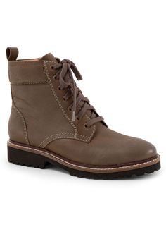 This classic Icara combat boot has a dual lace and zipper closure and a pull tab for an easy wear. The lightweight cushioned footbed allows a fit that is for an everyday use.Leather Upper2mm latex D22 LiningEVA OutsoleSueded Microfiber Footbed1 1/4" Heel height5" Shaft height8" Boot leg circumferenceBoot available in sizes M 6-11 W 6-11 | Wide Width Women's Icara Boot by SoftWalk in Stone (Size 11 W) Casual Combat Boots With Zipper Closure, Casual Lace-up Combat Boots With Zipper Closure, Casual Lace-up Combat Boots With Zipper, Casual Brown Combat Boots With Zipper Closure, Womens Leather Boots, 2024 Wardrobe, Combat Boot, Leather Boots Women, Swimsuits For All