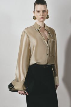 Made with high-quality polyester, this skirt offers exceptional fit and comfort. Its straight, high waist design flatters your silhouette, while the floor length adds an air of sophistication. Perfect for any formal occasion, elevate your style with this luxurious addition. Luxury Satin Formal Shirt, Luxury Satin Long Sleeve Tops, Luxury Fitted Satin Shirt, Long Sleeve Satin Office Shirt, Luxury Long Sleeve Satin Shirt, Mean Blvd, Floor Length Skirt, Satin Shirt, Organza Fabric