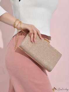 BirdinBag - Glitter Box Bag: Elegant Small Purse for Weddings, Proms & Parties Rose Gold Purse, Winter Wedding Guest Dress, Gold Purse, Bridal Purse, Perfect Bride, Rose Party, Bag Elegant, Minimalist Pattern, Cute Purses