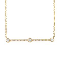 Pendent | Pasha Fine Jewelry Diamond Bar Necklace, Pearl Jewels, Bar Pendant Necklace, Necklace Ideas, Diamond Bar, Bar Pendant, Bezel Diamond, Bar Necklace, Bezel Setting