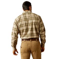 Super tough but so easy to wear, Rebar™ work shirts are made to hold up wherever you wear them. Built-in stretch and soft flannel fabric keep you comfortable whether you're feeding animals, running into town, or getting work done. Rebar Flannel DuraStretch Work Shirt | Product Features : 0 : Greater Arm Mobility™ lets you move freely, 1 : Adjustable buttoned cuffs|Hidden pen/pencil slot, 2 : Button-front closure, 3 : Two chest pockets with button closures|Hidden zip pocket at left chest | Men's Fitted Long Sleeve Flannel Shirt, Fitted Outdoor Shirt For Fall, Fitted Shirt For Outdoor Fall Events, Fitted Shirt For Outdoor Fall Occasions, Fitted Cotton Shirt For Outdoor, Fitted Cotton Outdoor Shirt, Casual Long Sleeve Shirt For Outdoor Work, Fitted Long Sleeve Shirt For Outdoor, Fitted Long Sleeve Outdoor Shirt