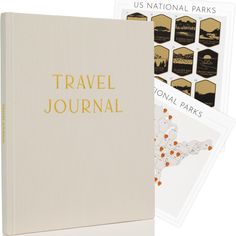 the travel journal is open and ready to be used as a notebook or bookmark