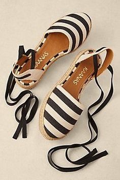 Trending Womens Shoes, Striped Shoes, Shoe Wardrobe, Double Denim, Espadrille Sandals, Soft Surroundings