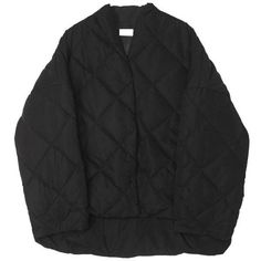 a black quilted jacket on a white background