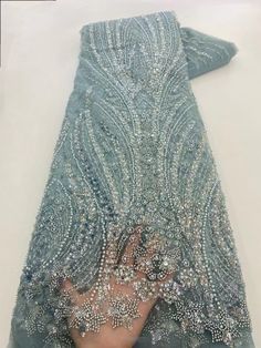 Luxury Glamorous Sequin Fabric With Crystal Embellishments, Luxury Lace Embroidered Fabric With Sequins, Glamorous Silver Sequin Lace Fabric, Glamorous Beaded Lace Sequin Fabric, Silver Glamorous Lace Sequin Fabric, Wedding Dress Ball Gown, Dress Ball Gown, Sewing Wedding Dress, Beaded Lace Fabric