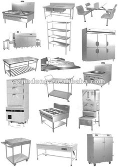 various types of commercial kitchen equipment