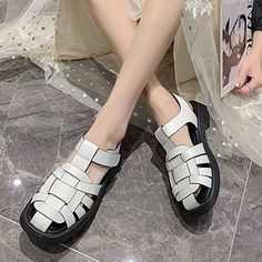 Vanessas New Summer Sandals Women Casual Trend Platform Low Heel Elegant Comfortable sandals - WE,8.5