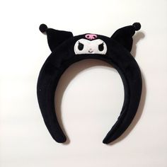 Kuromi Headband. Nwot Black Adjustable Hair Accessories With Animal Ears, Adjustable Black Hair Accessories With Ears, Black Party Hair Accessories With Ears, Novelty Adjustable Cat Ears Headband, Adjustable Cat Ears Novelty Headband, Adjustable Novelty Cat Ears Headband, Cute Adjustable Halloween Headband, Black Cat Ears Headband For Halloween, Cute Black Headband Hair Accessories