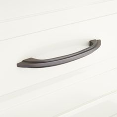 a black door handle on the side of a white wall