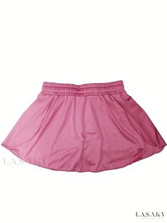 Lasaky - Magenta Womens Activewear: High-waisted 2-in-1 Drawstring Tennis Skirts and Summer Fitness Yoga Sports Shorts Solid Color Workout Skirt With Elastic Waistband, Solid Workout Skirt With Elastic Waistband, Stretch Workout Skirt With Elastic Waistband, Pink Stretch Skort For Gym, Sporty Pink Skirted Bottoms, Pink Stretch Yoga Skort, Stretch Pink Yoga Skort, Pink Stretch Swim Skirt For Sports, Casual Pink Swim Skirt For Sports