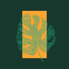 a fingerprint with the word biohazard on it in green and yellow colors